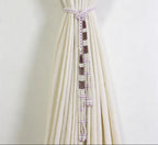 Beaded Curtain Tieback, Lavender White Faux Pearl Tassel Holdback, 48.8 in, Set of 1