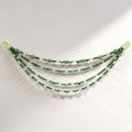 Green Beaded Curtain Tie Backs, Handmade Glass & Crystal Boho Curtain Holdback, Window Drape Tieback for Living Room, Bedroom