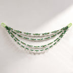 Green Beaded Curtain Tie Backs, Handmade Glass & Crystal Boho Curtain Holdback, Window Drape Tieback for Living Room, Bedroom